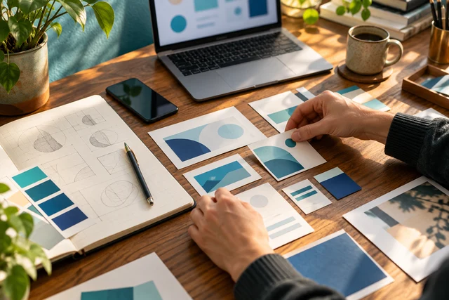 Conceptual illustration of a software maker shaping ideas into useful products