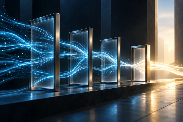 Conceptual light passing through clear boundaries